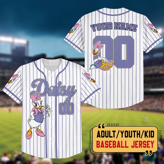 Discover Personalized Daisy Baseball Jersey, Cute Daisy Matching Jersey, Custom Disneyyland Shirt