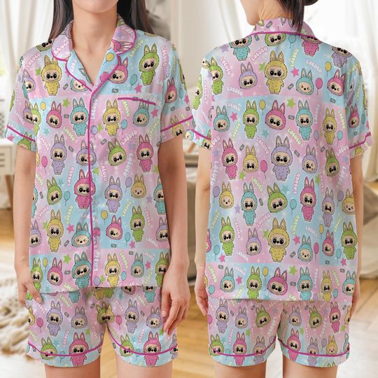 Discover Labubu Cartoon Hot Trend Pajamas, Gift for Friends, Gift For Kid, Hot Cartoon Pajama Gift