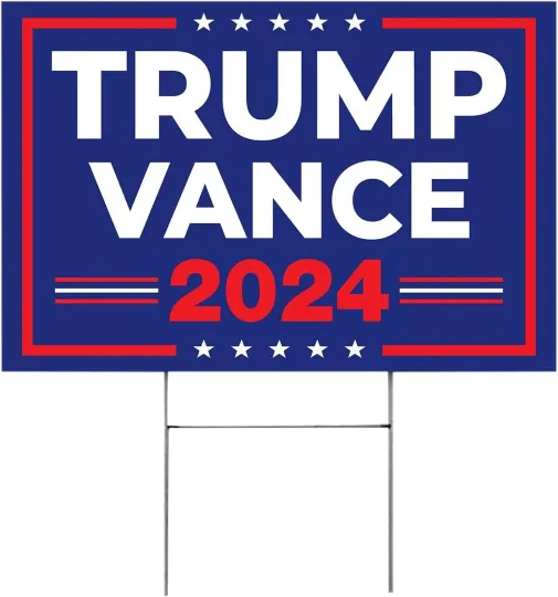 Discover Trump Vance Yard Sign 2024 Flag, Campaign Banner with H Stake