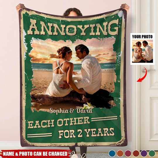 Discover Custom Photo Annoying Each Other - Personalized Blanket for Family Members