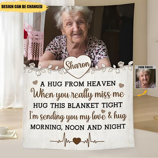 Discover Hug From Heaven - New Version - Personalized Photo Blanket