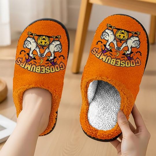 Discover Goose Bumps Halloween Cozy Slipper Spooky Season Party Fluffy Slipper, Trick Or Treat, Goosebumps