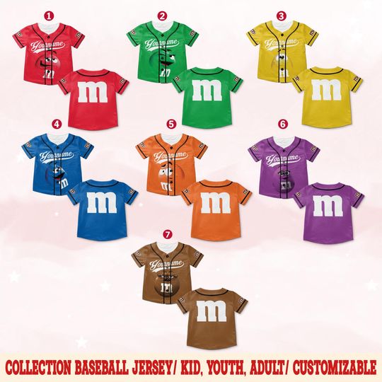 Discover personalized m m candy birthday baseball jersey