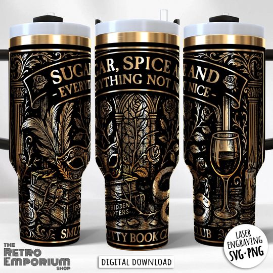 Discover SMUTTY BOOK CLUB Laser Vector File, Dark Romance svg, 40oz Laser Tumbler