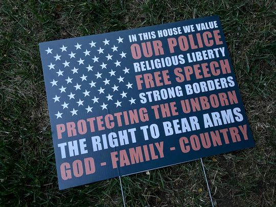 Discover Conservative Values Patriotic We Believe Pro Police Political Lawn Yard Sign