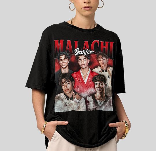 Discover Malachi Barton 90s Vintage T-Shirt, Retro Style Malachi Barton Tee, Aesthetic Celebrity Shirt