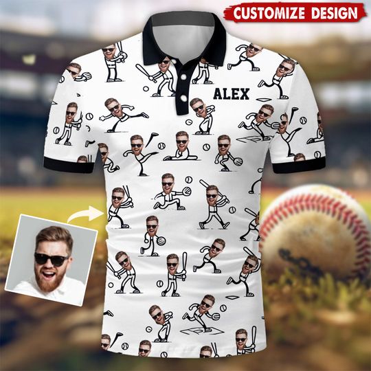 Discover Gift For Baseball Dad, Husband, Son... - Personalized Baseball Polo Shirt