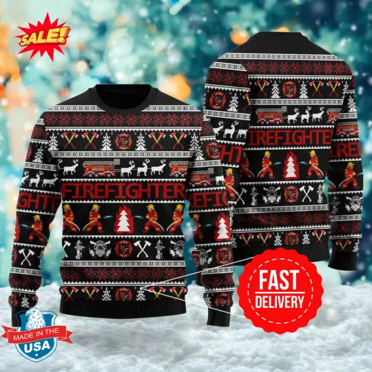 Discover Firefighter 3D Ugly Christmas Sweater S-5XL