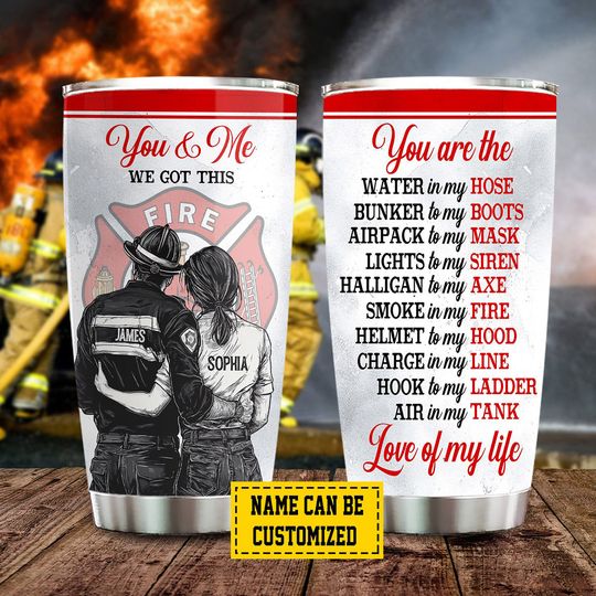 Discover You Are The Love Of My Life - Personalized Firefighter Couple Tumbler - Anniversary Gift For  Husband,Wife