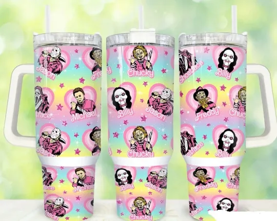 Discover Barbie Horror Movie Characters Halloween 40oz Tumbler Travel Double Insulated