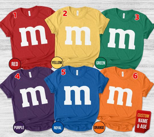 Discover M&M's Halloween Costume Shirt/M And M Matching Family Shirt/Family Halloween Shirt/Candy Group Shirts/Group M M Family Costume Shirt OFVF05