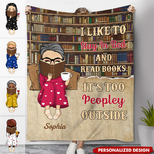 Discover Reading Chibi Just A Girl Who Loves Books - Personalized Flannel Blanket