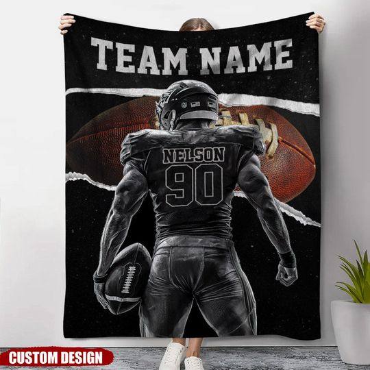 Discover Personalized American Football Boy Blanket, Gift For American Football Lovers,Players