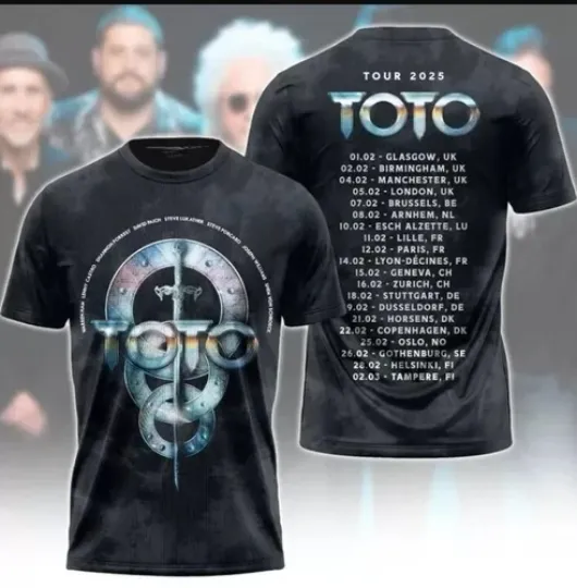 Discover Toto hot tour 2025 T-Shirt, Toto World Tour 2025 Shirt