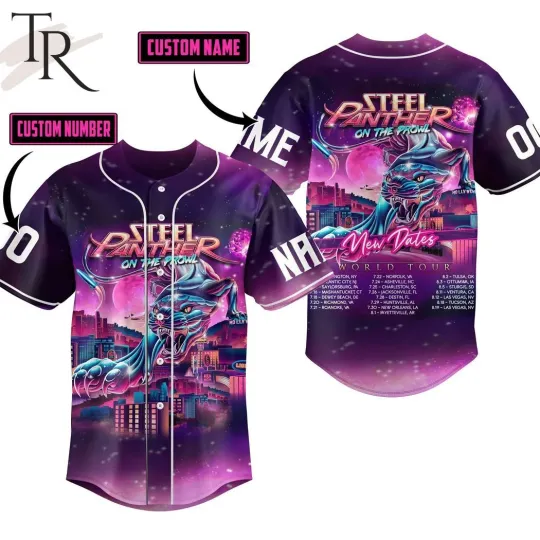 Discover Steel Panther On The Prowl New Dates World Tour Custom Baseball Jersey