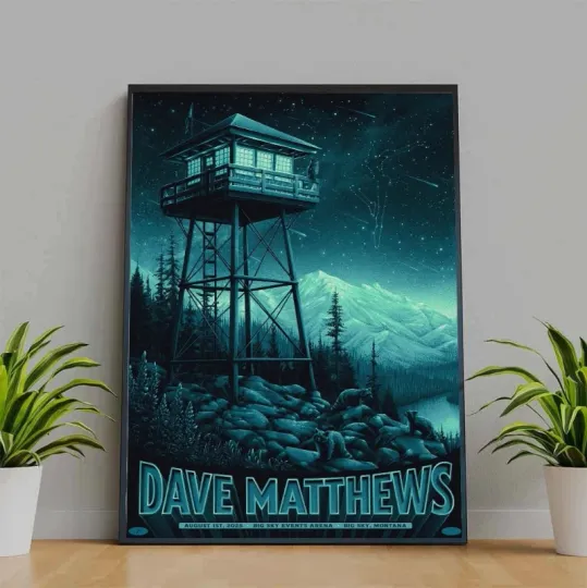Discover ~HOT!~ Dave Matthews Band Big Sky Tour On Aug 1 2025 Poster.