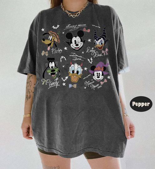 Discover Coquette Bow Mickeyy & Friends Halloween Shirt, Retro Disneyyy Halloween Tee