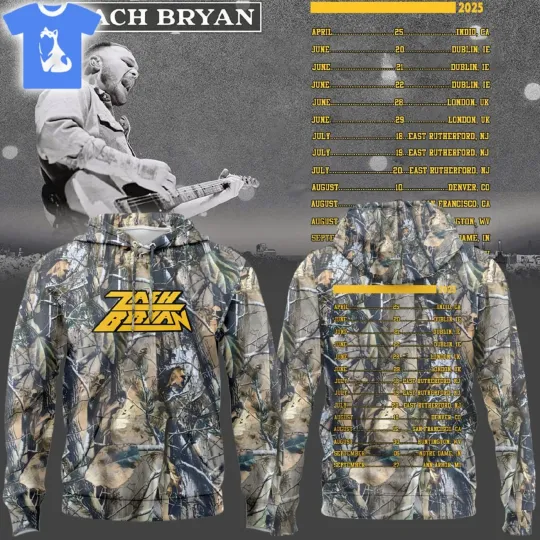 Discover Za.ch B.ryan Camo Tour 2025 3D Hoodie