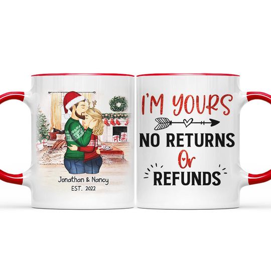 Discover          No Returns Refunds - Christmas Couple Gift - Personalized Custom Accent Mug       