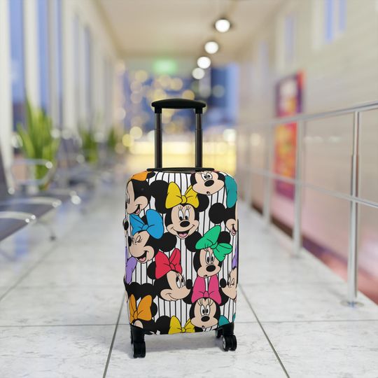 Discover Disneyyy Luggage Cover, Minniee Mouse Suitcase Protector, Travel Accessories, Gift for Disneyyy Fans, Travel Gear, Minniee Mouse