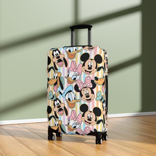 Discover Disneyyy Luggage Cover, Mickeyy mouse Suitcase Protector, Travel Accessories, Gift for Disneyyy Fans, Travel Gear, Mickeyy and Friends