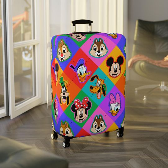 Discover Disneyyy Luggage Cover, Mickeyy mouse Suitcase Protector, Travel Accessories, Gift for Disneyyy Fans, Travel Gear, Mickeyy and Friends
