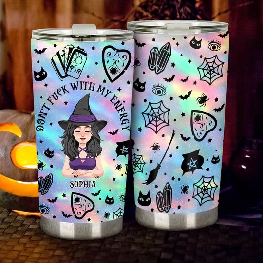 Discover Don't F With My Energy - Personalized Witch Tumbler