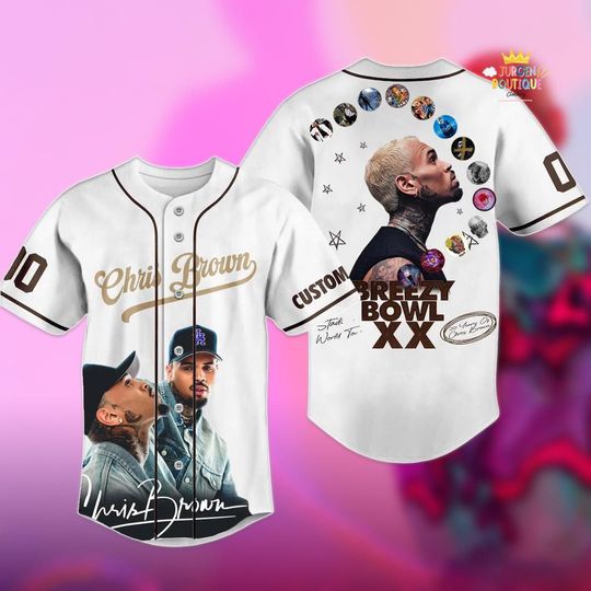 Discover Chris Brown Tour Tee, Breezy Bowl XX 2025 Baseball Jersey
