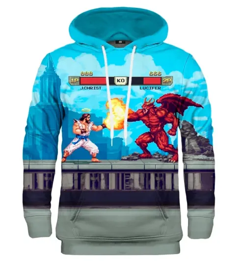 Discover Jesus vs Devil Hoodie Pullover Comfortable High Quality