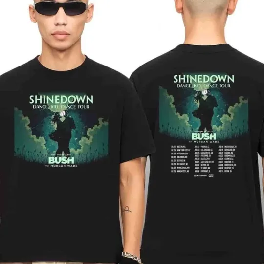 Discover shine down Dance Kid Dance Tour 2025 With Bush And Morgan Wade Dates List T-shirt