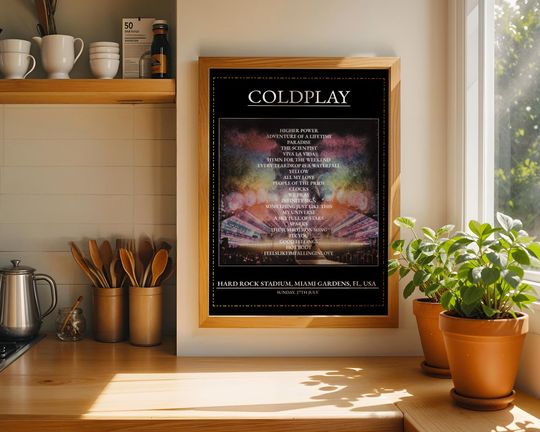 Discover Coldplay Setlist Poster  Music of the Spheres Tour 2025