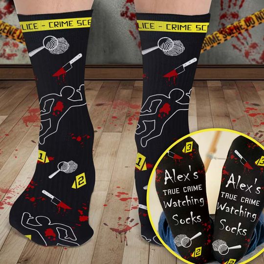 Discover This Is My True Crime Watching Socks - Personalized Socks