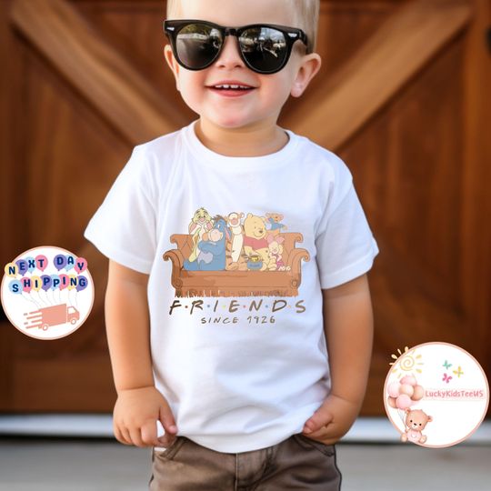 Discover Retro Disneyyy Friends Since 1926 Kids T-Shirt, winniee the poohh Shirtift For Kids