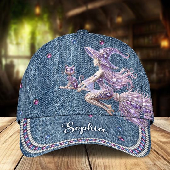 Discover Witch And Broomstick - Personalized Witch Classic Cap