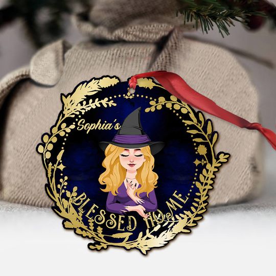 Discover Blessed Home - Personalized Witch Ornament