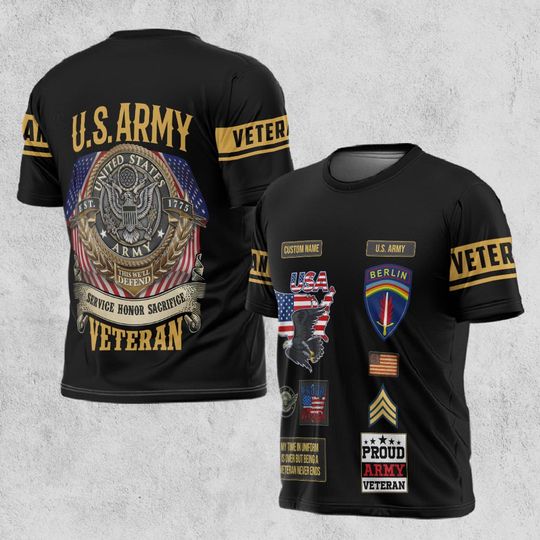 Discover Customized US Veteran Army Divisions T-Shirt