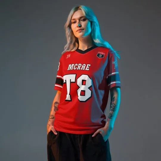 Discover Tate Mcrae Football Jersey Red,