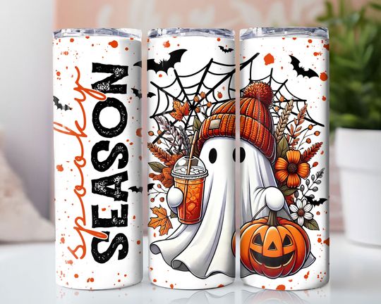 Discover Halloween Tumbler, Spooky Season Tumbler, Pumpkin Tumbler, Fall Seamless Tumbler