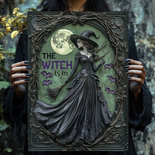 Discover The Witch Is In - Personalized Witch Rectangle Metal Sign