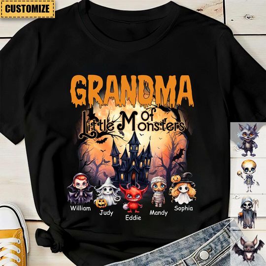 Discover Grandma/Grandpa Of These Little Monsters - Personalized Custom Unisex T-Shirt