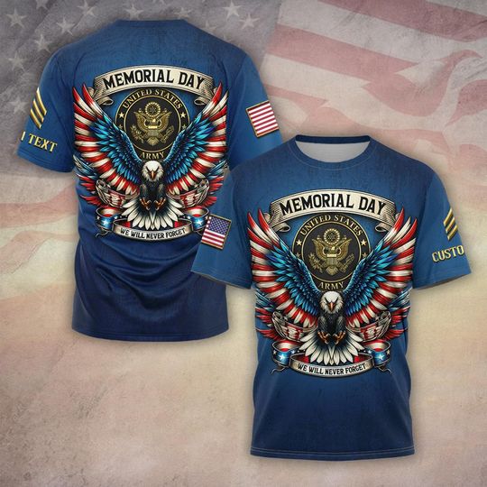 Discover Customized Memorial Day 3D T-Shirt – We Will Never Forget