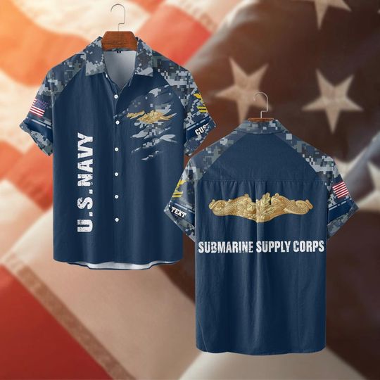 Discover Customized US Navy Skill Badges Camouflage hawaiian shirt