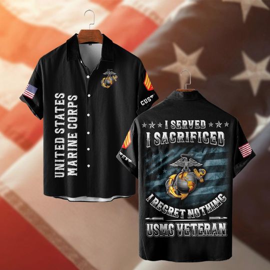 Discover Customized U.S.Marines I Served I Sacrificed I Regret Nothing Veteran