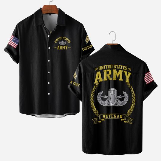 Discover Customized US Army Skill Badges Hawaiian Shirt