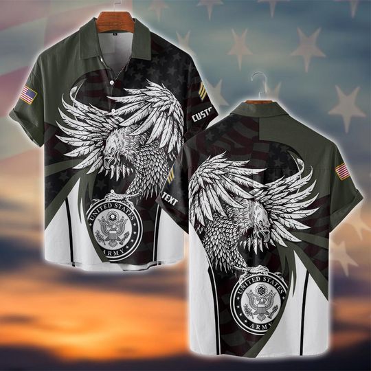 Discover Customized U.S Veteran Eagle 3D Shirt Hawaiian Shirt