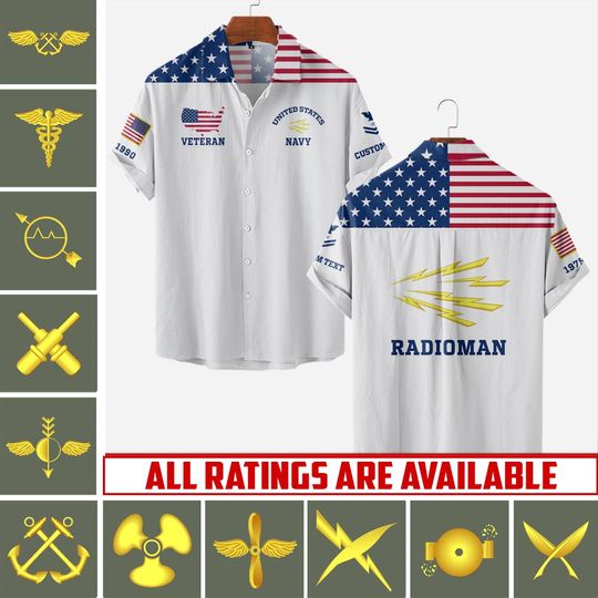 Discover Customized Navy Ratings Hawaiian Shirt