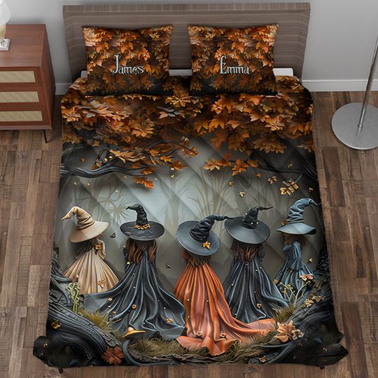 Discover Beautiful Witch - Personalized Witch Quilt Set