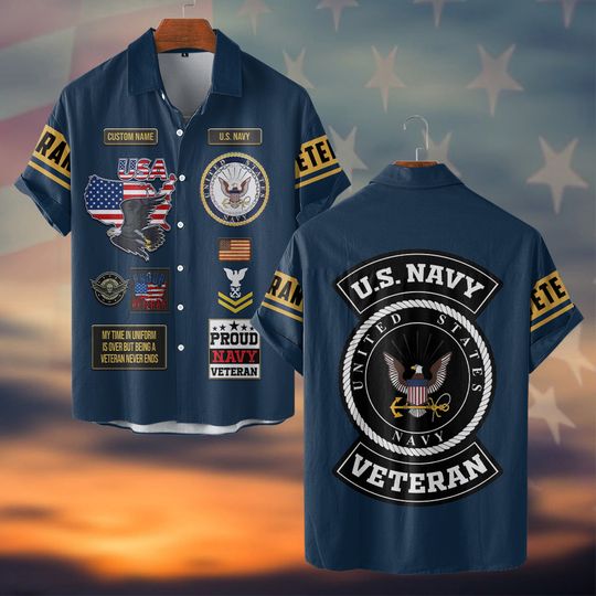 Discover Customized US Navy Veteran Shirts Hawaiian Shirt