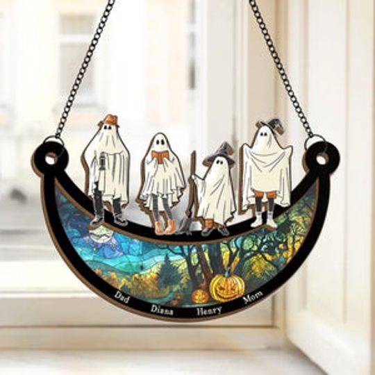 Discover Spooky Season Is Here - Family Personalized Window Hanging Suncatcher