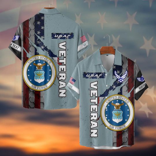 Discover Customized US Air Force Veteran Shirts Hawaiian Shirt